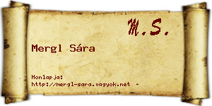 Mergl Sára névjegykártya